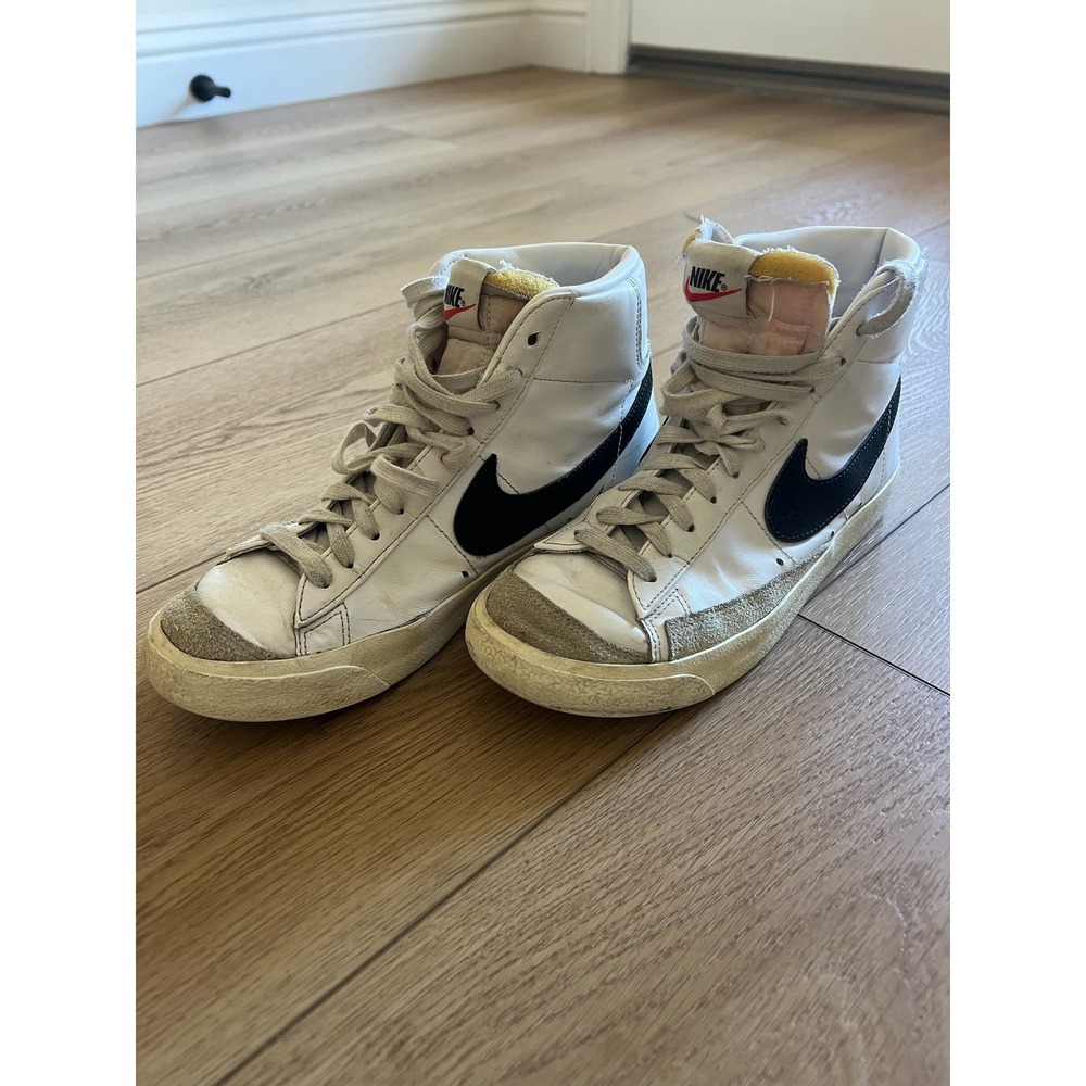 Nike Blazer Mid 77 Vintage White Black‎ Leather High Top Womens Shoes